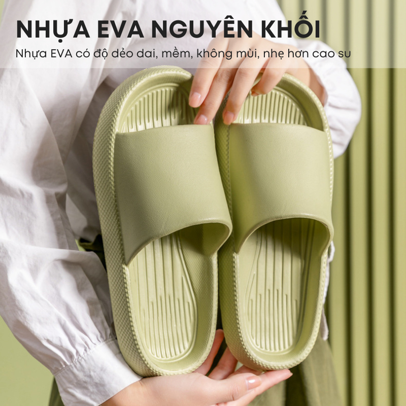 [8 MÀU] Dép đi trong nhà nam nữ bằng nhựa EVA đế dày 4cm siêu êm siêu nhẹ chống trượt cao cấp | 206