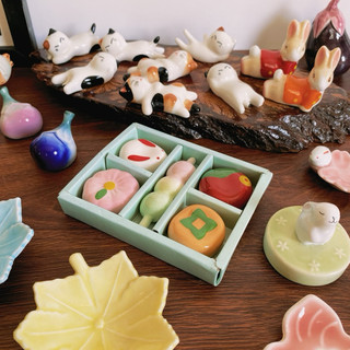 [Ảnh Thật] Gác Đũa Tượng Cute Mộc Decor Trang Trí Mini - Gốm Nhật 2hand