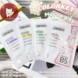 [COLORKEY] (Miếng Lẻ) Mặt Nạ Giấy COLORKEY Luminous B5 Facial Mask, Hỗ Trợ Cấp Ẩm Phục Hồi Da, 25ml