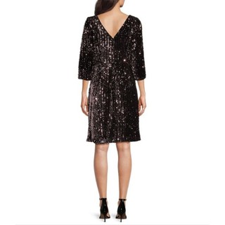 Đầm midi nhung đính kim sa vnxk dư IGNITE EVENINGS size 14w N102cm