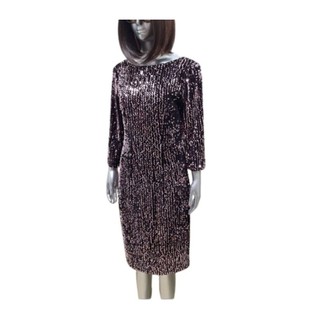 Đầm midi nhung đính kim sa vnxk dư IGNITE EVENINGS size 14w N102cm