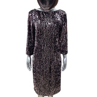 Đầm midi nhung đính kim sa vnxk dư IGNITE EVENINGS size 14w N102cm