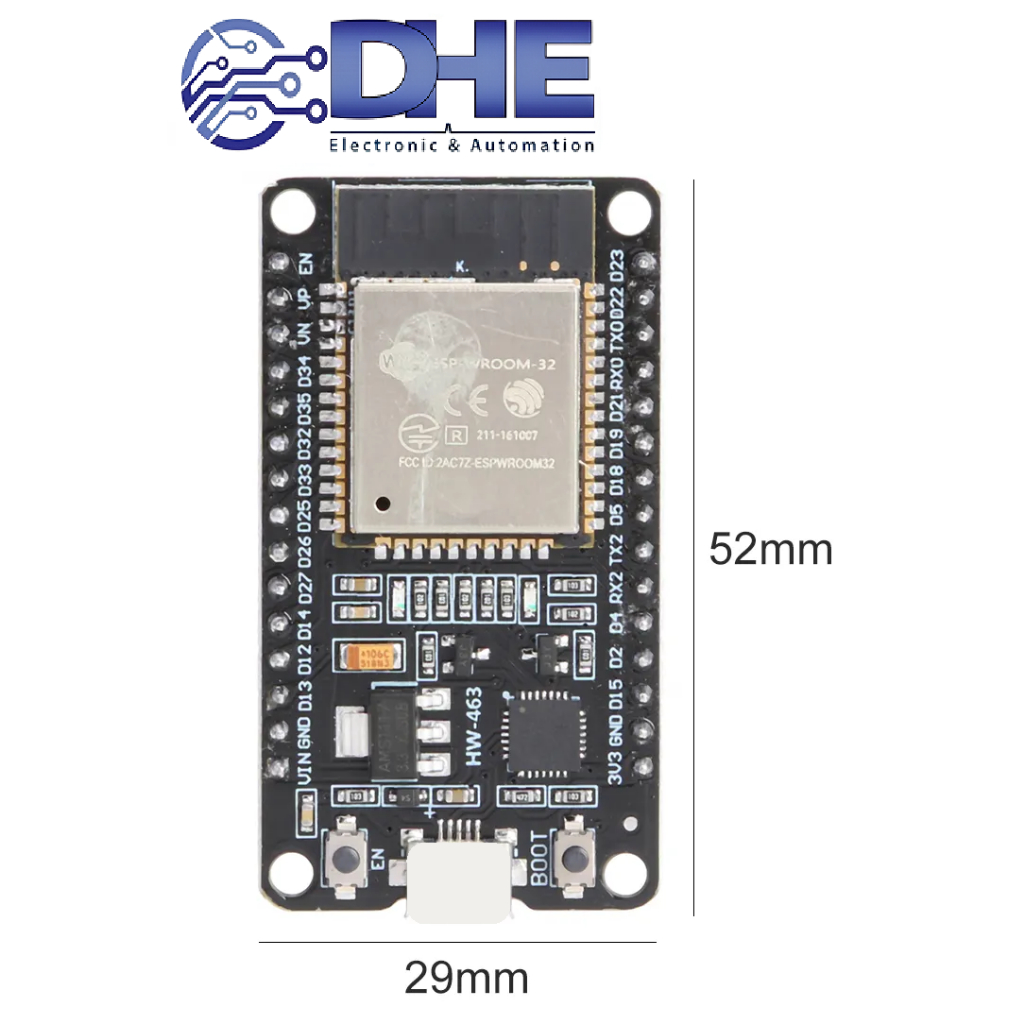 DollaTek ESP32 CP2102 Ontwikkelboard – Dual Core, WiFi + Bluetooth, TYPE-C, Ultra-laag Stroomverbruik Voor IoT-projecten 5 miniatura
