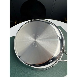 Chảo cạn Chockmen [857] 3 lớp nguyên khối inox 18/10 24cm, sáng bóng, dày đẹp