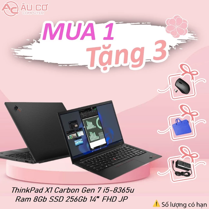 [Sale Sốc] Laptop Lenovo ThinkPad X1 Carbon Gen 7 i5-8365U/ Gen 6 i5-8250U, RAM 8GB, SSD 256GB, 14″ FHD - Sản phẩm Nhật