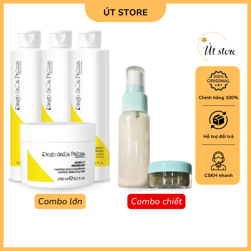 Vi tảo Ý sinh học Diego Dalla Palma sáng da căng bóng trẻ hoá sáng da, bộ chiết ~ 2g bột + 25ml dd