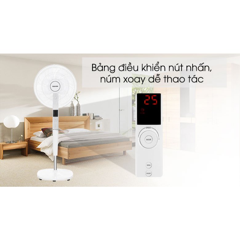 Quạt đứng Toshiba F-LSD30(W)VN - Công nghệ DC INVERTER - Bảo hành chính hãng 12 tháng [Hỏa tốc Hcm]