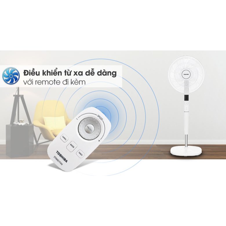 Quạt đứng Toshiba F-LSD30(W)VN - Công nghệ DC INVERTER - Bảo hành chính hãng 12 tháng [Hỏa tốc Hcm]