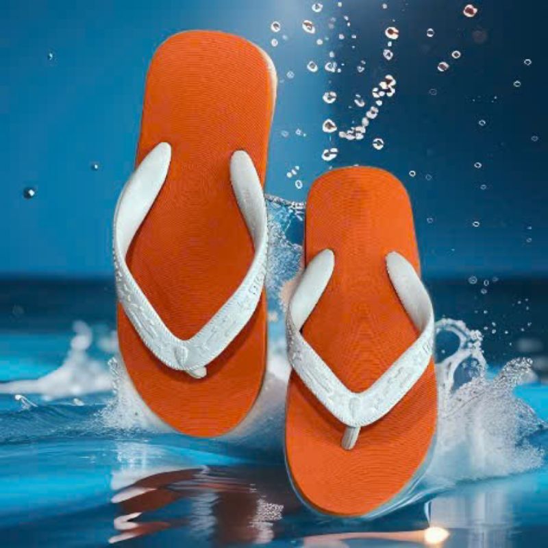 Dép tông Thái Logo Ca Sấu Nền Cam Quai Màu Nổi Bật
