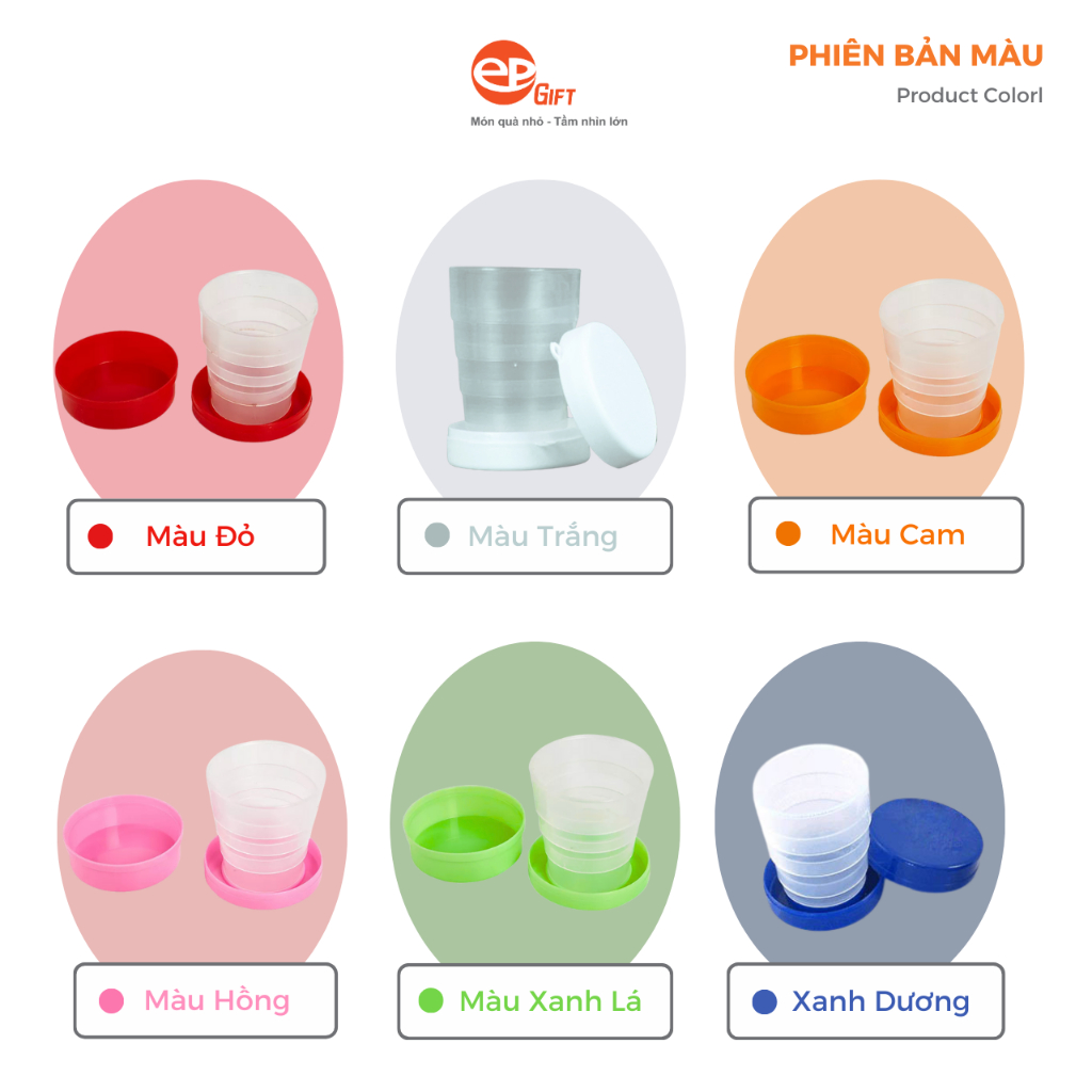 Cốc Nhựa Uống Nước Gấp Gọn Epvina Gift Dung Tích 150ml/300ml