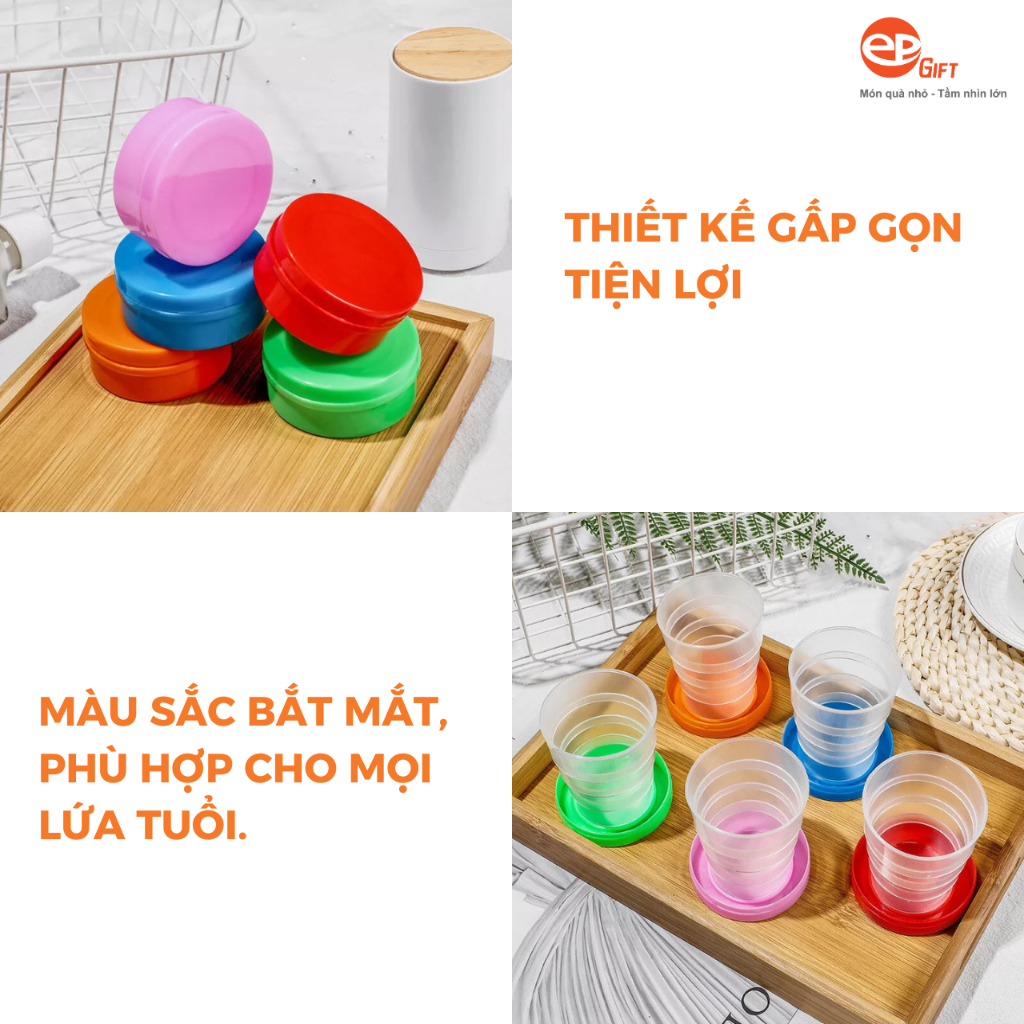 Cốc Nhựa Uống Nước Gấp Gọn Epvina Gift Dung Tích 150ml/300ml