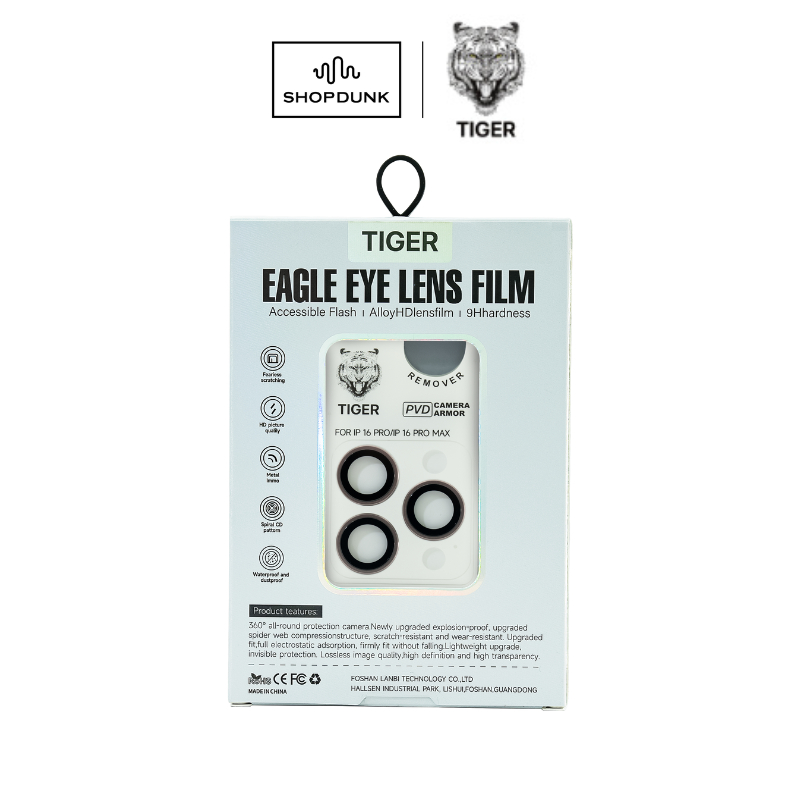 Ảnh Kính dán cường lực Tiger Camera Lens Protector cho iPhone 16 Pro/ 16 Pro Max 3
