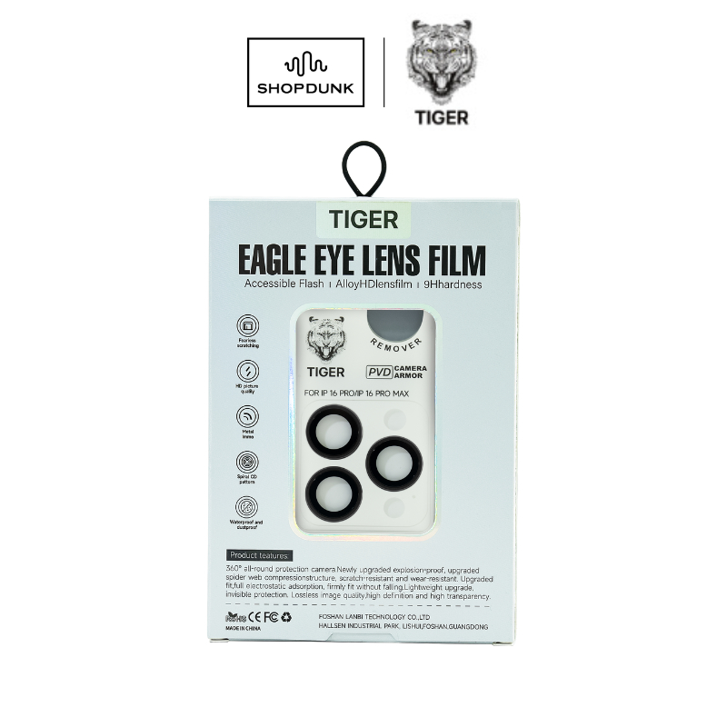 Ảnh Kính dán cường lực Tiger Camera Lens Protector cho iPhone 16 Pro/ 16 Pro Max 1