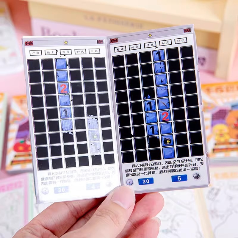 Set 6 Tranh Cạo Tương Tác Tô Màu Kèm Dò Mìn Vui Nhộn