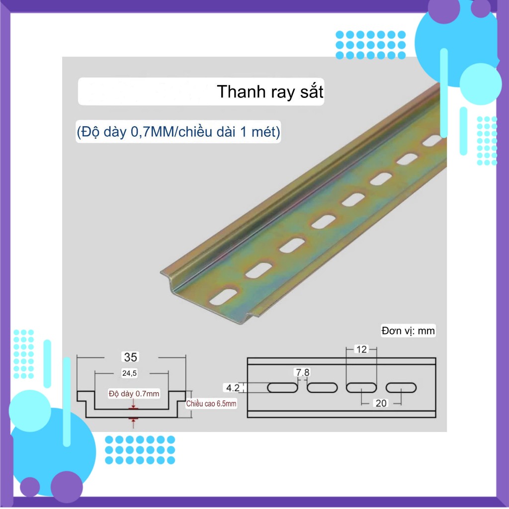 Thanh ray gài aptomat, át tủ điện thanh ray 35mm dài 50CM | Shopee Việt Nam