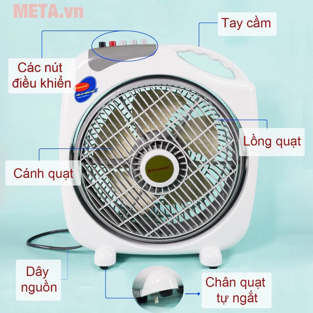 [ Giảm giá ] Quạt hộp ZOKAMI - Quạt tản cánh, Chính Hãng Quạt bàn đảo