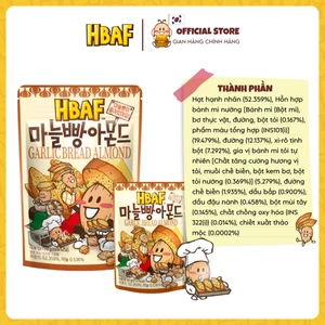 Thùng 20 Gói Hạt Hạnh Nhân Tâm Vị HBAF Hàn Quốc 120G Ăn Vặt Dinh Dưỡng Healthy