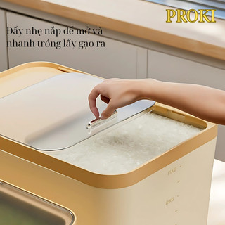 Thùng Gạo Thông Minh Proki PKS Chống Ẩm, Ngăn Ngừa Côn Trùng, Dung Tích 5kg-10kg-15kg, Nhựa Cao Cấp