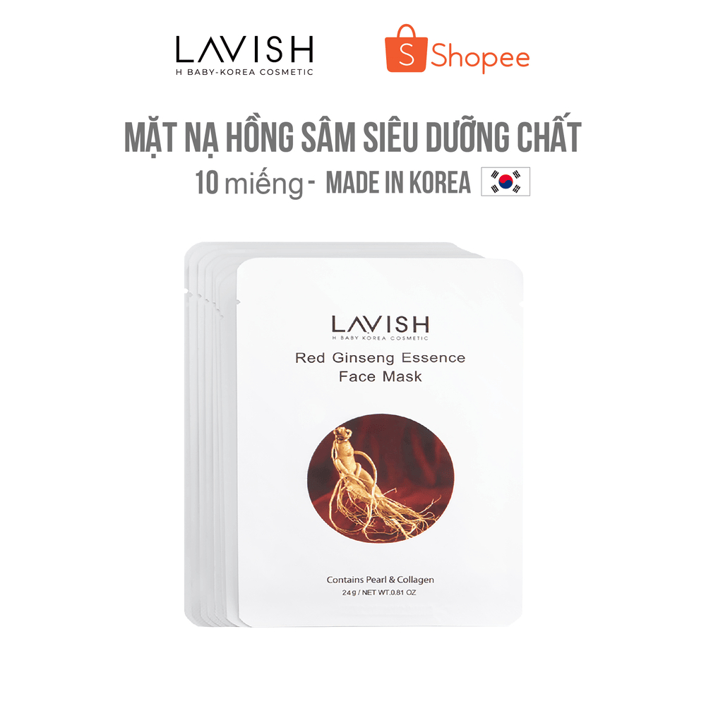 Ảnh MẶT NẠ HỒNG SÂM SIÊU DƯỠNG TRẮNG (10 MIẾNG) LAVISH H BABY 2