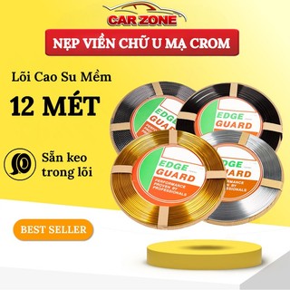 Cuộn 12Mét Nẹp Viền Chữ U Mạ Crom Chống Va Đập Và Trang Trí Nội Ngoại Thất Ô Tô