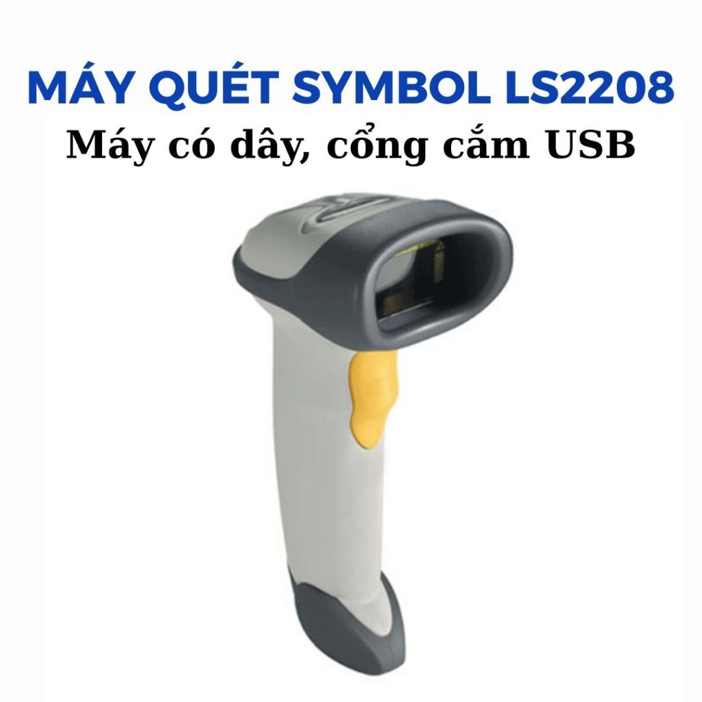 Máy quét mã vạch 1D Symbol LS2208 có dây, hàng đã qua sử dụng, GIAO MÀU ...