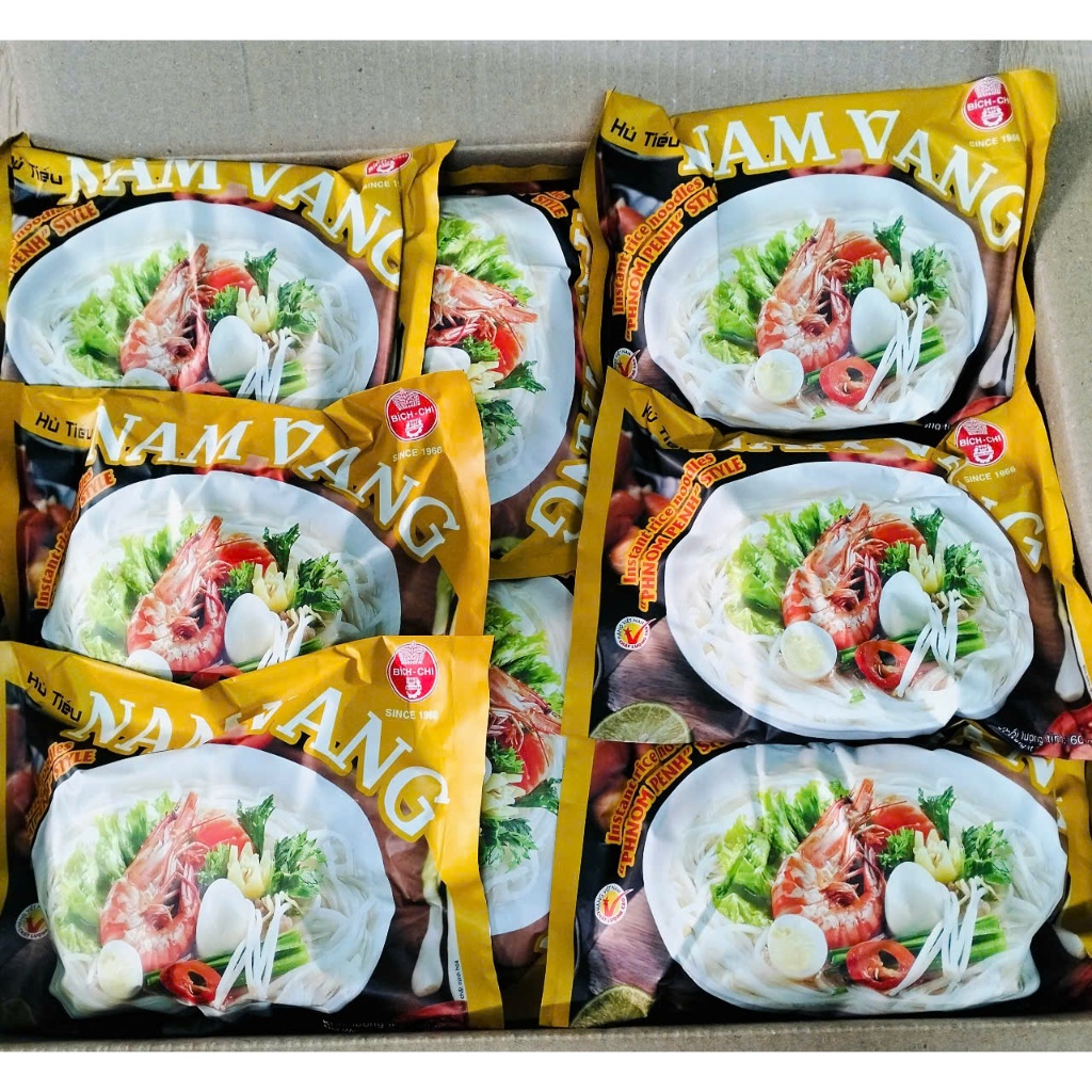 Thùng 30 gói Hủ Tiếu Nam Vang ăn liền hiệu Bích Chi 60gr x 30 gói