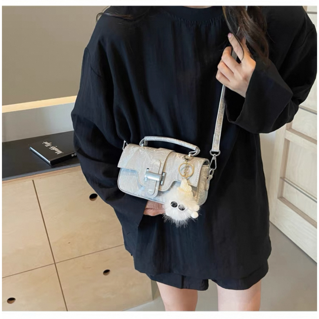 Túi Hộp 𝐒𝐚𝐦𝐩𝐭𝐲 Đeo Vai 5 Lớp Siêu Dày Đứng Form Đeo Chéo Nữ Phụ Kiện Gấu Tuyết Phong Cách Hàn Quốc 2025
