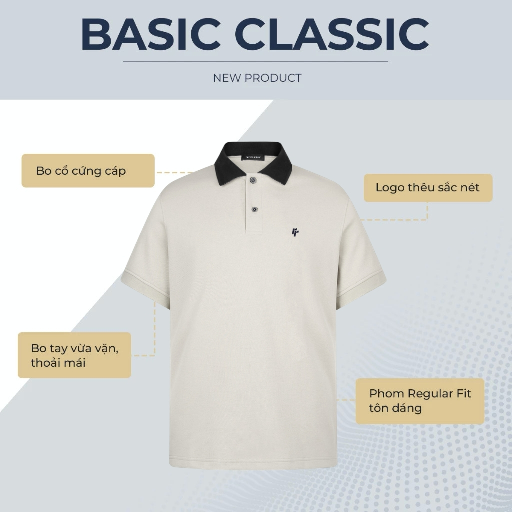 Áo Polo Phối Cổ RT CLASSY R3 Dáng Rộng Trẻ Trung Chất Cotton Pique Dày Dặn Thoáng Khí