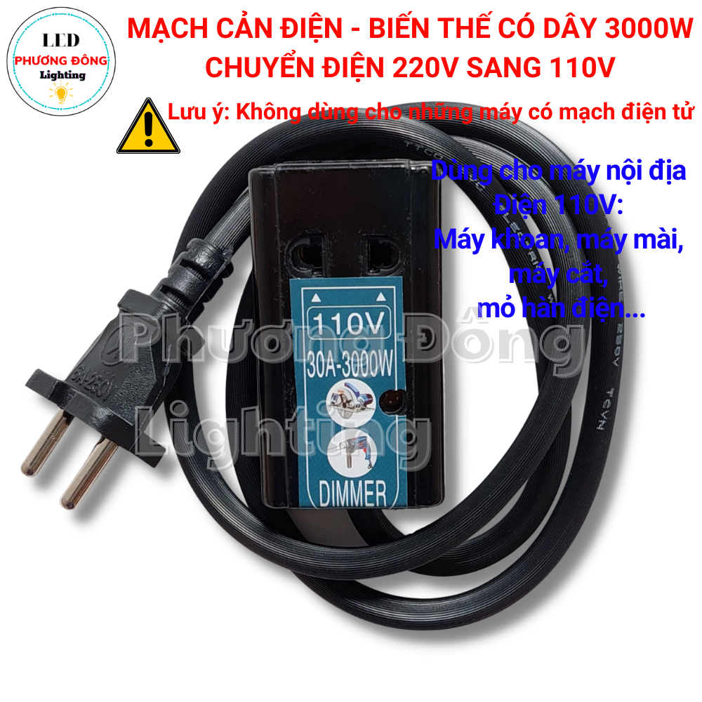 Mạch cản điện 220v sang 110v có dây - biến thế - biến áp chuyển điện dùng cho máy hàn, máy cắt, máy xay sinh tố
