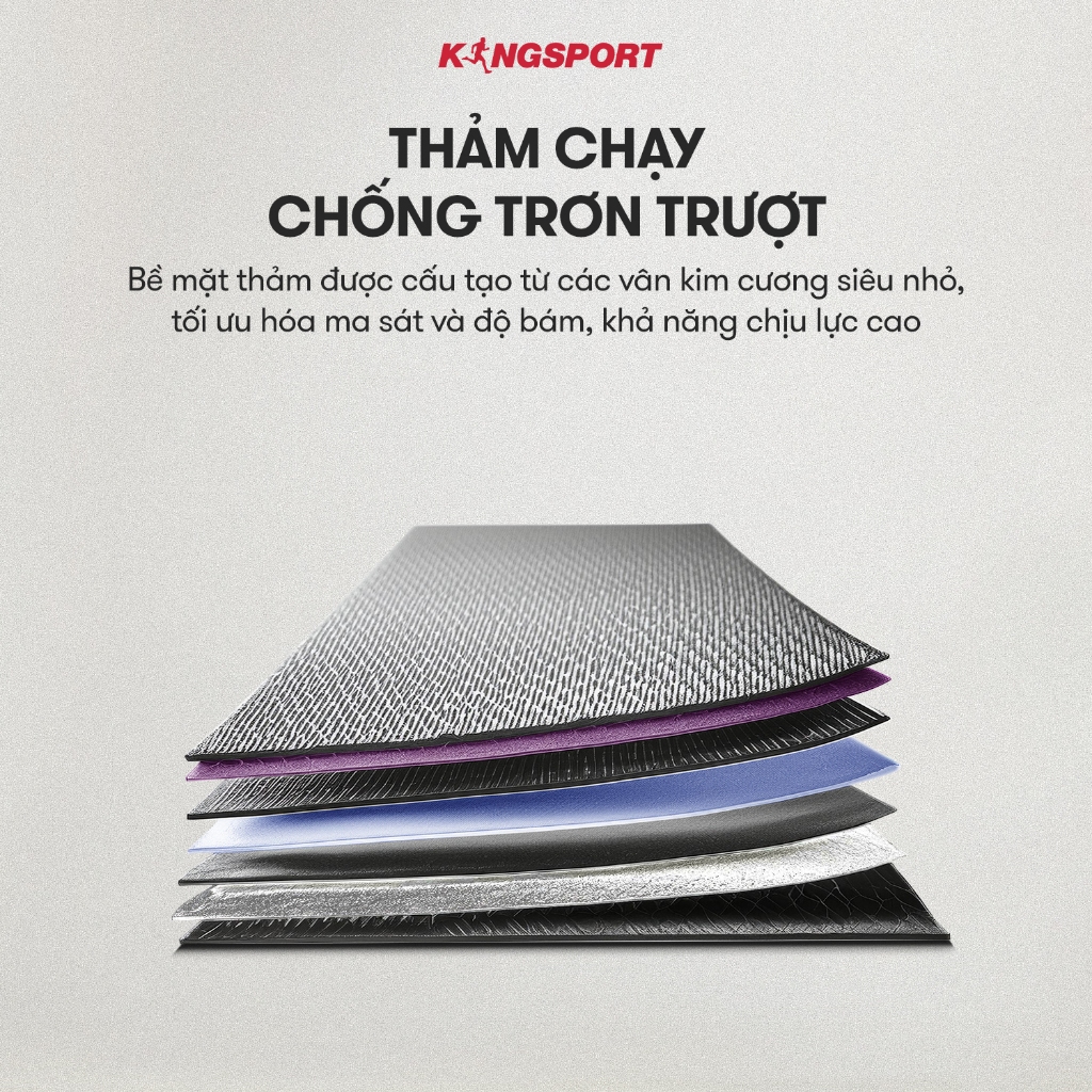 Máy chạy bộ KINGSPORT KS-2059 New nâng dốc tự động 18%, tốc độ tối đa 18km/h