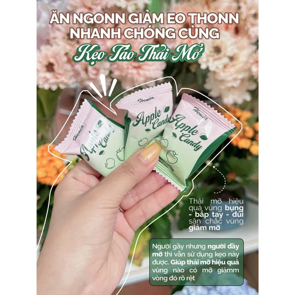 Ảnh Combo 2 hộp kẹo giảm cân HEMIA vị táo thành phần thiên nhiên, an toàn không chất bảo quản 2