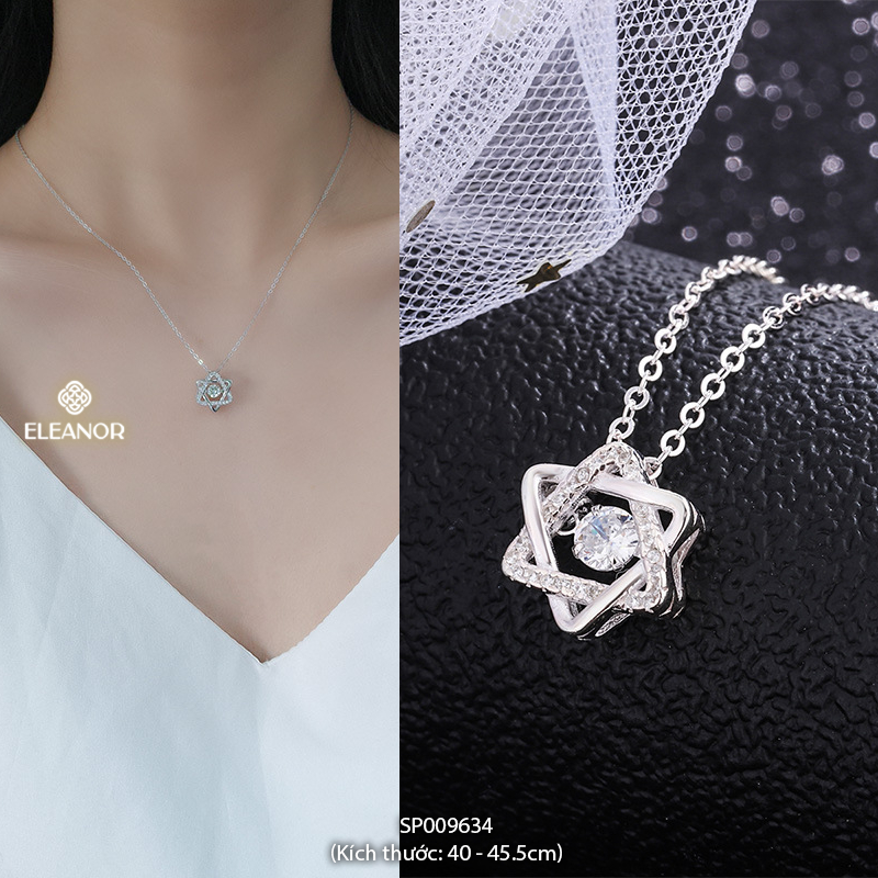 Dây chuyền nữ titan Eleanor Accessories đính đá đa dạng kiểu dáng phụ kiện trang sức vòng cổ 9633