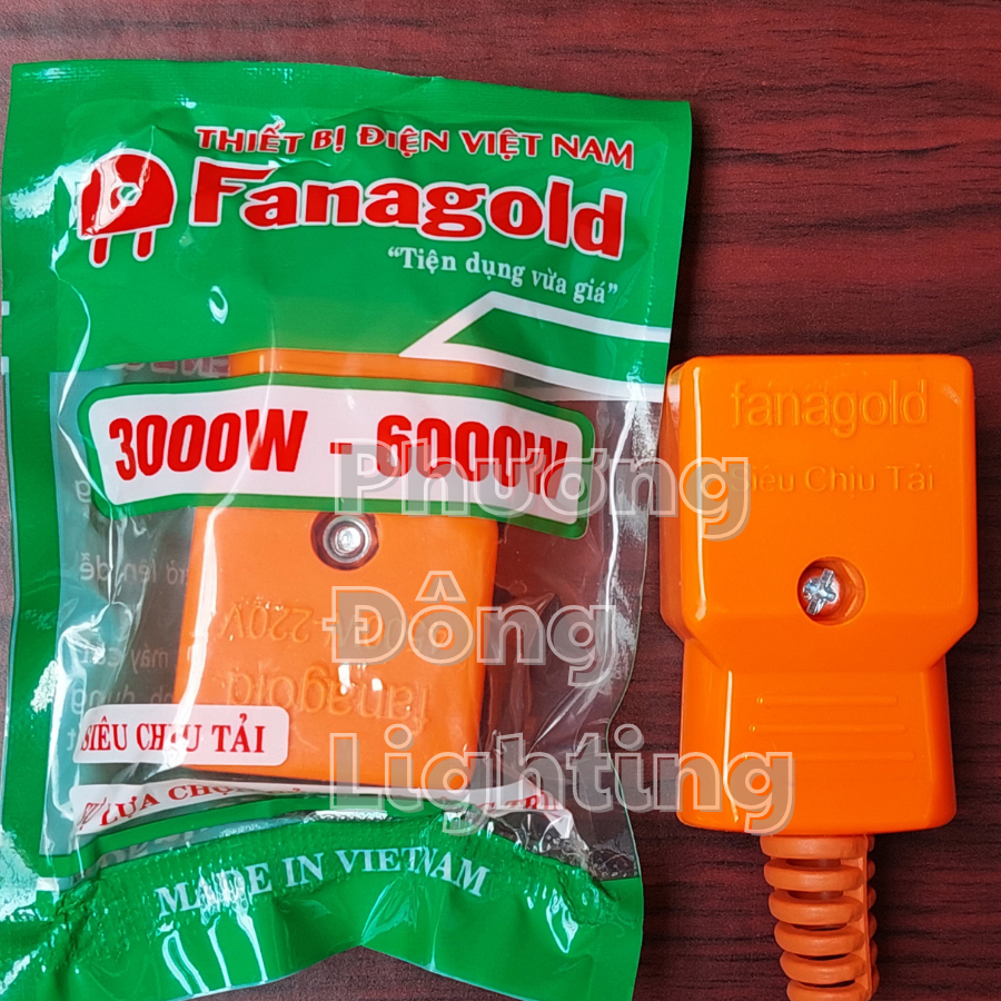 Combo 5 phích nối - phích cắm chịu tải cao 3000W - 6000W Thương hiệu FANAGOLD
