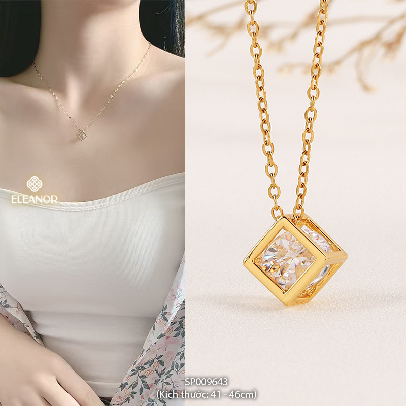Dây chuyền nữ titan Eleanor Accessories đính đá đa dạng kiểu dáng phụ kiện trang sức vòng cổ 9633
