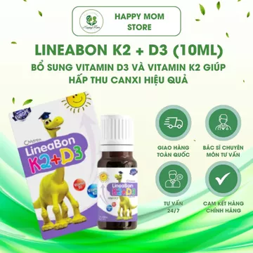 [CHÍNH HÃNG] LINEABON K2 + D3 BỔ SUNG VITAMIN D3 VÀ VITAMIN K2 (10ML) - GIÚP HẤP THU CANXI HIỆU QUẢ