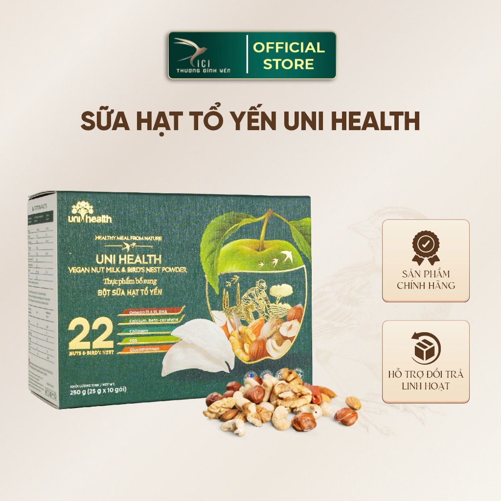 Ảnh Sữa Hạt Tổ Yến CiCi Thượng Đỉnh Yến Hộp 10 Gói Gồm 21 Loại Hạt Dinh Dưỡng và 4 Thảo Dược Quý Chứa Yến Thật Nguyên Chất 2
