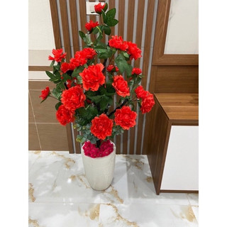 Cây hoa mẫu đơn cao 1m decor - Cây hoa giả ( không kèm chậu)