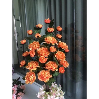 Cây hoa mẫu đơn cao 1m decor - Cây hoa giả ( không kèm chậu)
