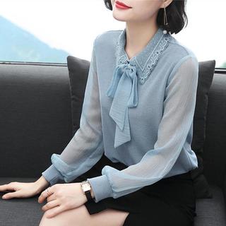 (THANH LÝ LẺ SIZE) Áo Thun Nữ Cổ Ren Thắt Nơ Công Sở Thanh Lịch SM01