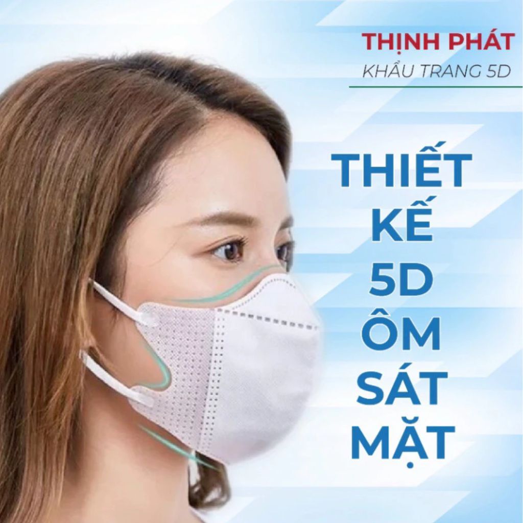 500 Chiếc Khẩu Trang 5D Thịnh Phát 3 Lớp Kháng Khuẩn Chống Tia UV Chính Hãng