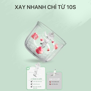 Máy xay thực phẩm mini đa năng Samono SW-MC200S 200W 300ml xay cháo rau củ, thịt -Lưỡi Dao Lớn Không Gỉ 8 cánh