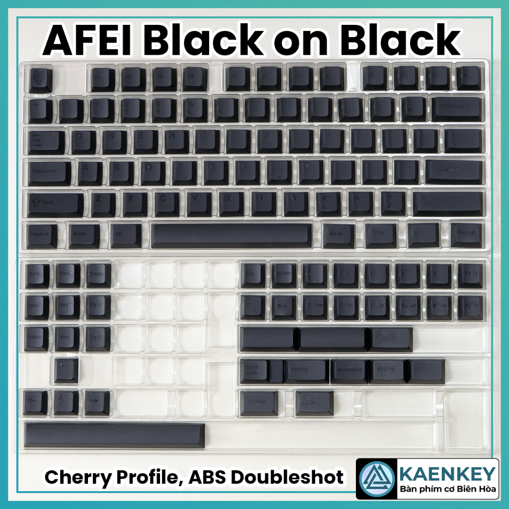 Keycap AFEI Black on Black, ABS Doubleshot, profile cherry cho bàn phím ...