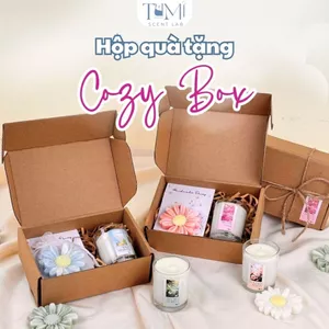 Hộp Quà Nến Thơm Kèm Sáp Hoa Cúc, Sáp Thơm Handmade Tặng Bạn Bè, Người Yêu, Sinh Nhật, Noel