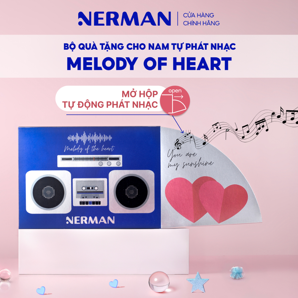 Ảnh Bộ quà tặng cho nam tự phát nhạc Nerman Melody Of Heart - Sữa tắm 3 in 1 350g & DDVS 100ml & XKM 100ml 2