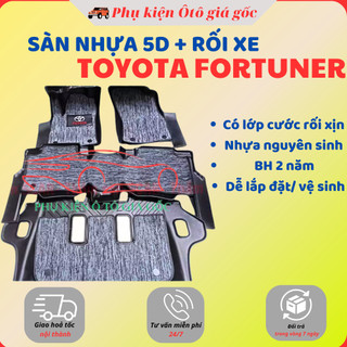 Thảm lót sàn NHỰA 5D TRÀN VIỀN xe Toyota Fortuner đời 2006 - 2025 -Thảm nhựa TPE 5D đúc nguyên khối theo xe - 3 hàng