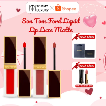Son Kem Lì Tom Ford Liquid Lip Luxe Matte 123 Devoted Màu Đỏ Nâu, Chất Kem Lì Nhiều Dưỡng, Không Trôi Tommy Luxury