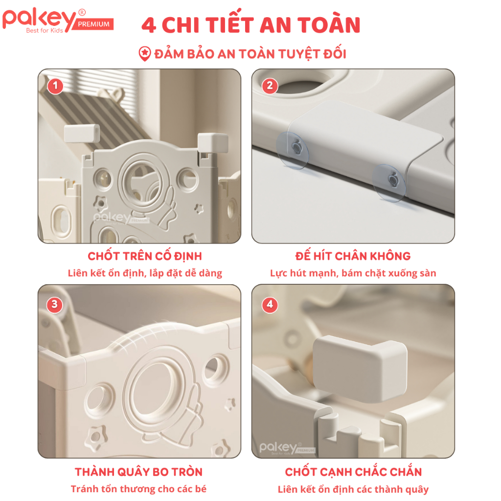 Ảnh Quây Cũi Nhựa Full Set PAKEY Phi Hành Gia Nhiều Trò Chơi Thú Vị, Quây Cao 61cm Cho Bé - Bảo Hành Trọn Đời 4