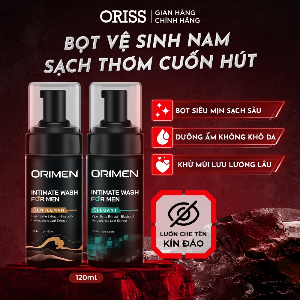 [BOX COMBO] Combo 2 Bọt vệ sinh nam giới Orimen làm sạch, lưu hương nước hoa quyến rũ 120ml