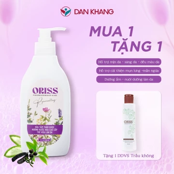 Sữa tắm thảo dược hương nước hoa, sữa tắm giảm mụn lưng Oriss Dân Khang