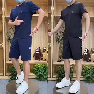 Đồ bộ nam màu hè chất vải poly cá sấu, Quần áo mùa hè nam co dãn 4 chiều thoáng mát